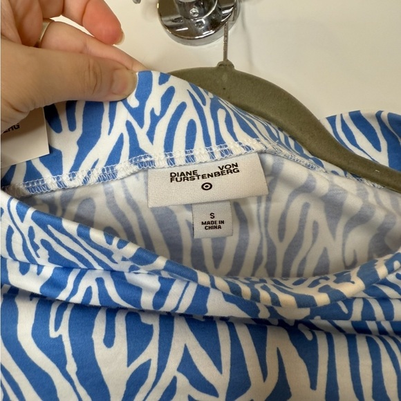 NWT Diane Von Furstenberg x Target Blue White Zebra Cami Skirt Set Size S Y2K - Picture 8 of 12
